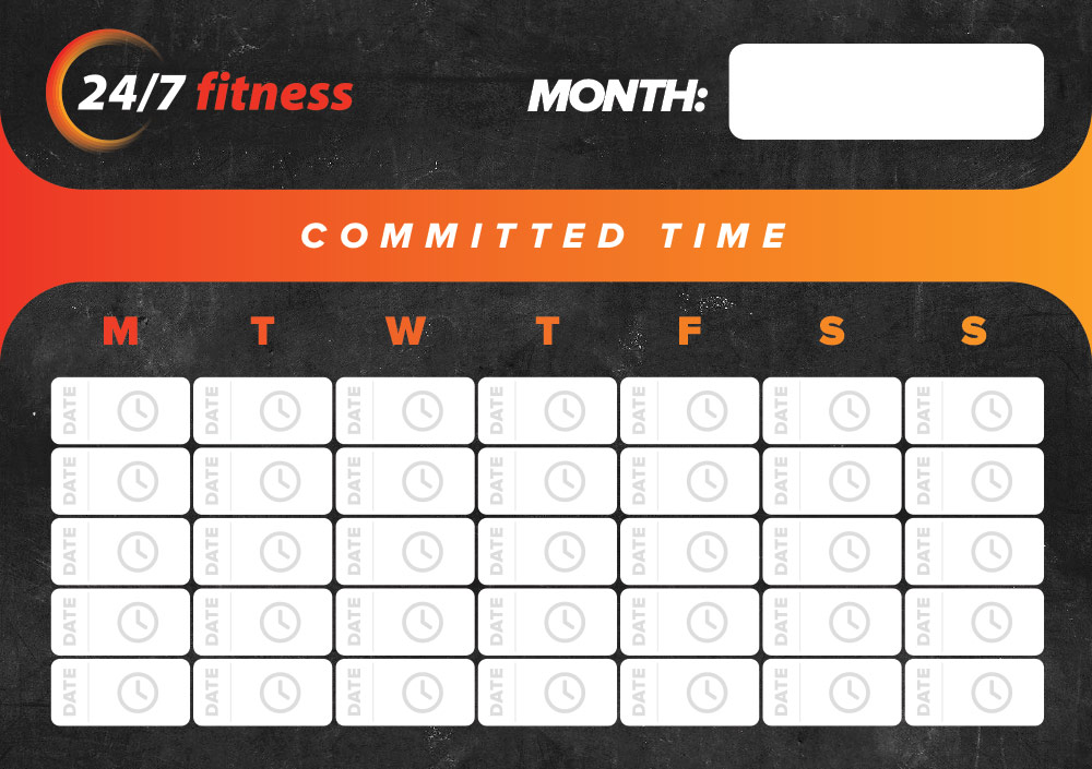 24/7 Fitness Calendar Card